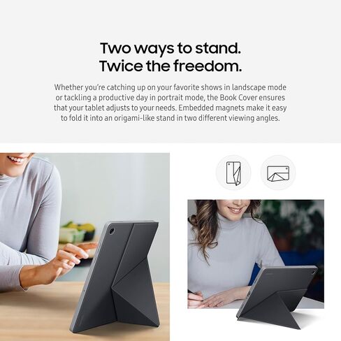 Samsung Galaxy Tab A11+ Book Cover Case, Tablet Protector, Foldable Stand with Landscape and Portrait Modes, Protective Against Bumps and Scratches, Auto Screen On/Off, US Version, Black in Saudi Arabia