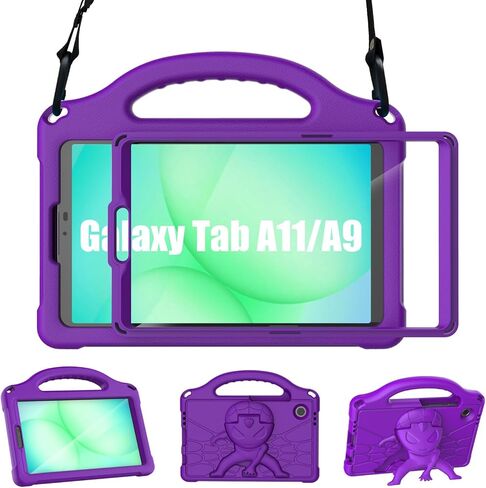 Kids Case for Samsung Galaxy Tab A11 2025 / A9 2023 8.7 inch Tablet, Galaxy Tab A11 /A9 Case with Screen Protector, Shockproof Handle Stand Protective Cover with Shoulder Strap -Red in Saudi Arabia