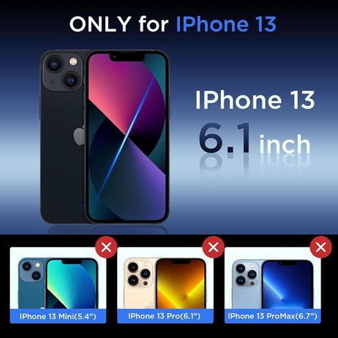 حافظة لهاتف iPhone 13 مع مسند، [حامل غير مرئي] متوافق مع MagSafe، حماية من الدرجة العسكرية مضادة للانزلاق ومضادة للصدمات، حافظة هاتف مغناطيسية نحيفة شفافة لهاتف iPhone 13 (أرجواني) in Saudi Arabia
