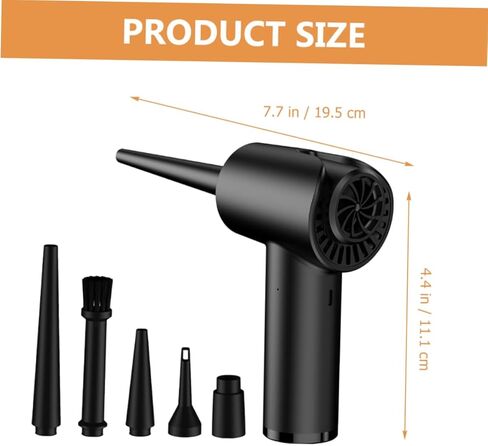TEHAUX Handheld Cordless Air Duster Portable Rechargeable Dust Blower for Electronics Keyboards and Hard to Reach Areas Lightweight Design with Detachable Nozzle for Convenient Cleaning in Saudi Arabia