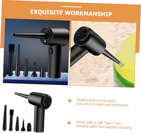TEHAUX Handheld Cordless Air Duster Portable Rechargeable Dust Blower for Electronics Keyboards and Hard to Reach Areas Lightweight Design with Detachable Nozzle for Convenient Cleaning in Saudi Arabia