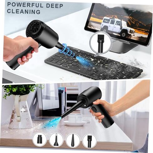 TEHAUX Handheld Cordless Air Duster Portable Rechargeable Dust Blower for Electronics Keyboards and Hard to Reach Areas Lightweight Design with Detachable Nozzle for Convenient Cleaning in Saudi Arabia