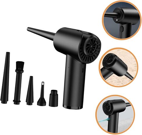 TEHAUX Handheld Cordless Air Duster Portable Rechargeable Dust Blower for Electronics Keyboards and Hard to Reach Areas Lightweight Design with Detachable Nozzle for Convenient Cleaning in Saudi Arabia