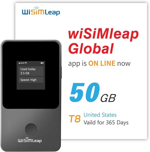 Global Travel Mobile Hotspot Device 4G Pocket Router No Roaming fee Built-in SIM Card No Need Physical Card No Contract 150 Countries Travel Portable WiFi Hotspot 50GB for US in Saudi Arabia