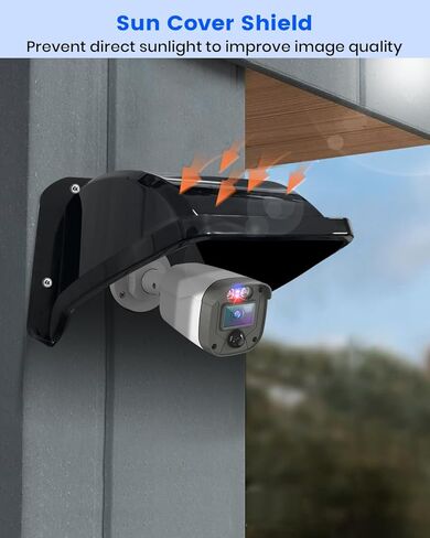 غطاء حماية من المطر للشمس لكاميرا الأمان العالمية، مقاوم للبلاستيك لكاميرات المراقبة CCTV (عبوة من 4 قطع باللون الأسود) in Kuwait