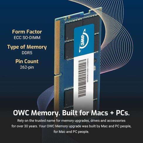 OWC 64GB (2x32GB) DDR5 5600 PC5-44800 CL46 2Rx8 262-pin 1.1V ECC Unbuffered SODIMM Memory RAM Module Upgrade Kit for Select Laptops or All-in-One Systems in Saudi Arabia