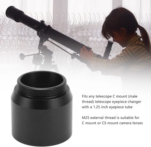 KIMISS C to Cs Mount Adapter, Adapter 1.25 Inch Mount to C CS Mount Adapter Elescope Accessories for Telescope Astronomy Camera Telescope Adapter Telescope Accessories in Saudi Arabia