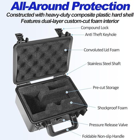 Heavy Duty Carrying Case Compatible with Garmin Xero C1 Pro Chronograph for Range Shooting, Waterproof Storage Hard Shell Organizer with Custom Foam, Accessory Pocket, Lockable (Black) in Saudi Arabia