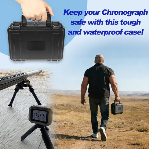 Heavy Duty Carrying Case Compatible with Garmin Xero C1 Pro Chronograph for Range Shooting, Waterproof Storage Hard Shell Organizer with Custom Foam, Accessory Pocket, Lockable (Black) in Saudi Arabia