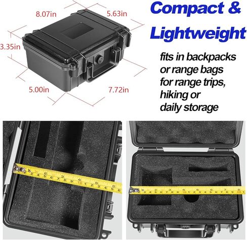Heavy Duty Carrying Case Compatible with Garmin Xero C1 Pro Chronograph for Range Shooting, Waterproof Storage Hard Shell Organizer with Custom Foam, Accessory Pocket, Lockable (Black) in Saudi Arabia