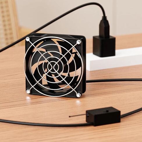 USB 5V Powered 8cm Cooling Fan with Temperature Control for Electronics Including Routers and Consoles Adjustable Temperature Fan in Saudi Arabia