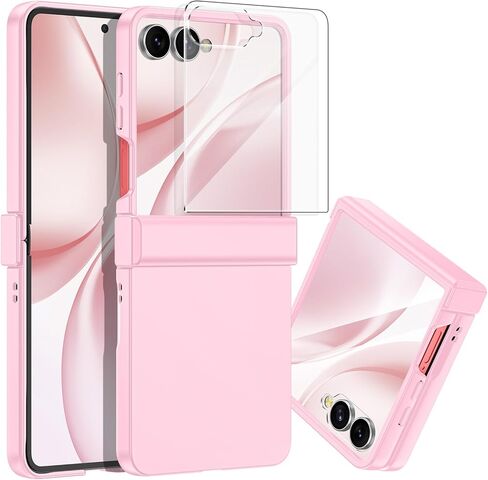 حافظة Btscase لهاتف Samsung Galaxy Z Flip 7 2025 مع حماية مفصلية وواقي شاشة مدمج، حماية من السقوط من الدرجة العسكرية، غطاء هاتف متين مقاوم للصدمات لكامل الجسم مضاد لبصمات الأصابع، وردي in Kuwait