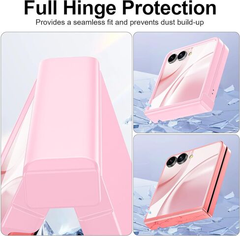 حافظة Btscase لهاتف Samsung Galaxy Z Flip 7 2025 مع حماية مفصلية وواقي شاشة مدمج، حماية من السقوط من الدرجة العسكرية، غطاء هاتف متين مقاوم للصدمات لكامل الجسم مضاد لبصمات الأصابع، وردي in Kuwait