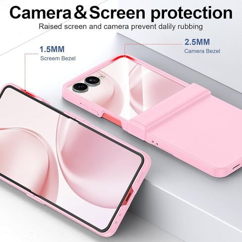 حافظة Btscase لهاتف Samsung Galaxy Z Flip 7 2025 مع حماية مفصلية وواقي شاشة مدمج، حماية من السقوط من الدرجة العسكرية، غطاء هاتف متين مقاوم للصدمات لكامل الجسم مضاد لبصمات الأصابع، وردي in Kuwait