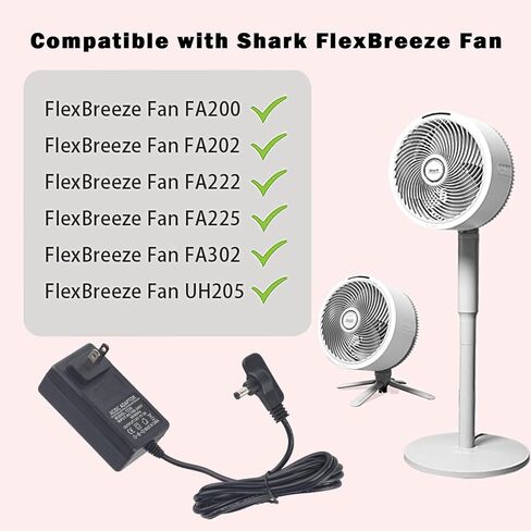 شاحن طاقة لمروحة Shark FlexBreeze الخارجية، محول بديل متوافق مع محول شاحن تيار متردد بمروحة محمولة لاسلكية FA222 (12 فولت) in Kuwait