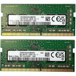 16GB (2x8GB) DDR4 3200Mhz Memory Module Kit: Factory Original Replacement RAM for M471A1K43EB1 - Laptops, Notebooks, SFF All-in-One Systems, PC4-3200 SODIMM 1Rx16 CL22 1.2v 260 Pin in Kuwait