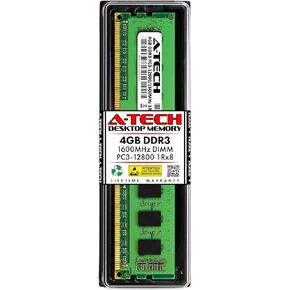 A-Tech 4GB RAM for Dell OptiPlex 3020 | DDR3 1600MHz PC3-12800 Non-ECC DIMM 1Rx8 1.5V Desktop Tower PC Single Memory Upgrade Module (Replacement for SNP531R8C/4G, A7398800, 531R8, 0531R8) V2 in Kuwait