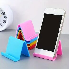 1PC Plastic Solid Color Phone Holder - Desktop Phone Holder, Mobile Tablet Holder - Compatible with Most Phones and Tablets - for Home Office Desk Use - Suitable for All Ages (Red) in Kuwait