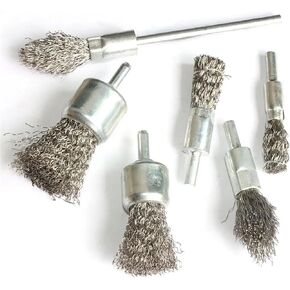 6pcs 1inch 10mm/16mm 1 Stainless Steel Wire Wheel End Brush for Drill Shank 1/4" for Removing Paint Derust and Cleaning(10mm) in Kuwait