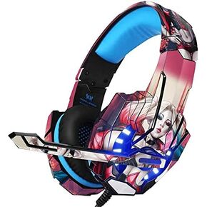 غلاف Skinit متوافق مع سماعة الألعاب BENGOO G9000 - تصميم رسوم متحركة مرخص رسميًا من Warner Bros Harley Quinn in Kuwait