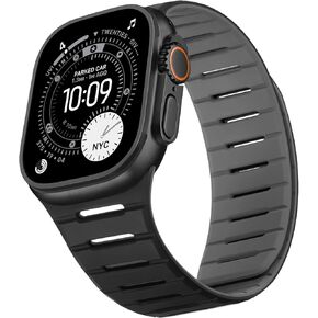 متوافق مع سوار ساعة Apple 49 46 45 44 42 مم، حزام حلقة بديل ناعم وجيد التهوية مزدوج الجوانب لساعة iWatch Ultra SE Series 11 10 9 8 7 6 5 4 3 (بني/نيلي) in Kuwait