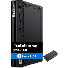 Lenovo ThinkCentre M75q Business Mini Desktop (AMD Ryzen 5 PRO 5650GE, AMD Radeon, 32GB DDR4, 512GB PCIe SSD, WiFi 6, Bluetooth 5.4, 65W PSU, RJ-45, 1 Display Port, HDMI, Win 11 Pro) w/USB-C Dock in Saudi Arabia