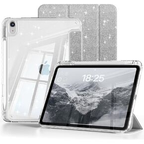 حافظة لجهاز iPad (A16) الجيل الحادي عشر مقاس 11 بوصة 2025، حافظة iPad الجيل العاشر مقاس 10.9 بوصة، غطاء لامع مقاوم للصدمات مع غطاء خلفي شفاف لامع وحامل أقلام (وردي وردي) in Kuwait