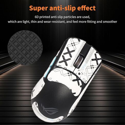 Mouse Grip Tape Full Coverage for ASUS ROG Harpe Ace Aim Lab, Self-Adhesive Sweat-Resistant Professional Mice Upgrade Kit,Mouse Feet Skates(Foot pad + White Mouse Grip Tape) in Saudi Arabia