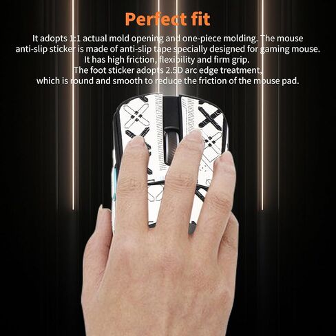 Mouse Grip Tape Full Coverage for ASUS ROG Harpe Ace Aim Lab, Self-Adhesive Sweat-Resistant Professional Mice Upgrade Kit,Mouse Feet Skates(Foot pad + White Mouse Grip Tape) in Saudi Arabia