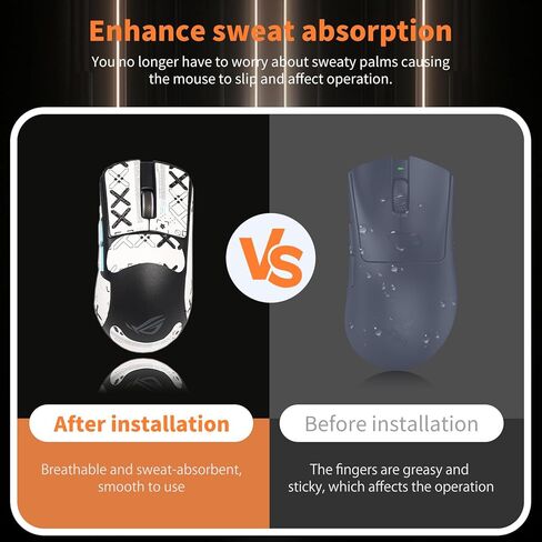 Mouse Grip Tape Full Coverage for ASUS ROG Harpe Ace Aim Lab, Self-Adhesive Sweat-Resistant Professional Mice Upgrade Kit,Mouse Feet Skates(Foot pad + White Mouse Grip Tape) in Saudi Arabia