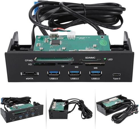STW 3125 6 in 1 High Speed USB 3.0 and eSATA Internal Card Reader Multi Function Front Panel for PC Dashboard, Supports CF MS SD XD M2 MS Pro Duo Cards,5.25 inch Drive Bay in Saudi Arabia