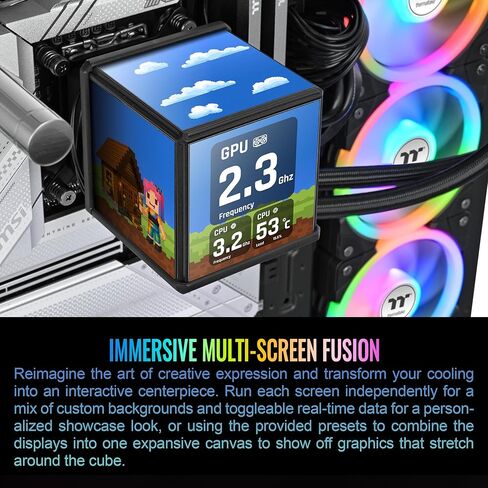 مبرد سائل Thermaltake MINECUBE 360 Ultra CPU؛ متوافق مع إنتل/إيه إم دي؛ 3 × 120 مم 500 ~ 2000 دورة في الدقيقة سوافان EX ARGB؛ ماج فورس 2.0. شاشات LCD 4X 3.95 TFT؛ شفرات المروحة القابلة للتبديل؛ أسود؛ CL-W481-PL12SW-A in Saudi Arabia