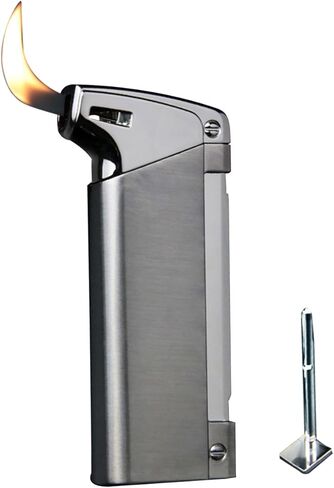 Adjustable Soft Flame Lighters, Cool Metal Gas Lighter, Open Flame Refillable Butane Lighter, Unique Creative Lightrt Gift for Men Women (Without Butane) in Saudi Arabia