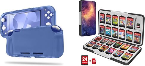 Fintie Bundle: Soft Silicone Case for Nintendo Switch Lite 2019, Anti-Slip Protective Cover w/Ergonomic Grip + Game Card Case for Switch Games, 24 Slots Card & 24 Slots Micro SD Card Storage Box in Saudi Arabia