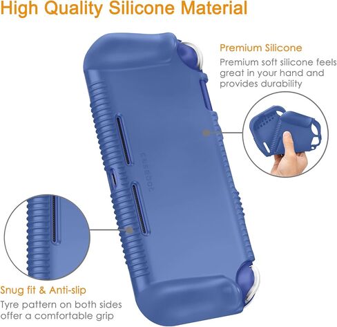 Fintie Bundle: Soft Silicone Case for Nintendo Switch Lite 2019, Anti-Slip Protective Cover w/Ergonomic Grip + Game Card Case for Switch Games, 24 Slots Card & 24 Slots Micro SD Card Storage Box in Saudi Arabia