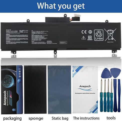 C41N1837 Laptop Battery Replacement for ASUS ROG Zephyrus S GA502DU GA502GU GU502DU GU502GU GU502GV GU532GU GX502GW GX532GV GX532GW GU532GV GX502GV 0B200-03380100 15.4V 76Wh in Saudi Arabia