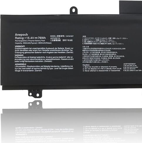 C41N1837 Laptop Battery Replacement for ASUS ROG Zephyrus S GA502DU GA502GU GU502DU GU502GU GU502GV GU532GU GX502GW GX532GV GX532GW GU532GV GX502GV 0B200-03380100 15.4V 76Wh in Saudi Arabia