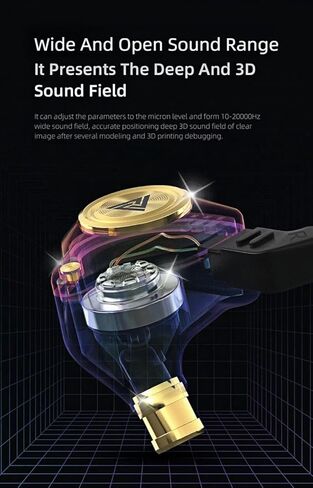 in Ear Headphones, Wired Earphones Stereo Bass, HiFi Wired Earbuds, Dynamic Dual Driver Gaming Earbuds with Detachable Cable for Musicians, Singer (Black) in Saudi Arabia