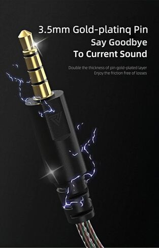 in Ear Headphones, Wired Earphones Stereo Bass, HiFi Wired Earbuds, Dynamic Dual Driver Gaming Earbuds with Detachable Cable for Musicians, Singer (Black) in Saudi Arabia