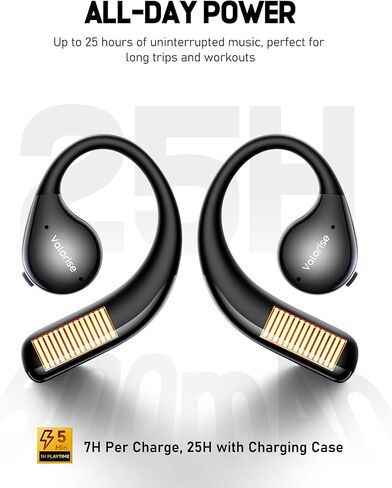 سماعات رأس T60 لاسلكية للتوصيل العظمي، سماعات أذن OWS مفتوحة مع خطافات للأذن، بلوتوث 5.4، خفيفة الوزن وقوية، وقت تشغيل 25 ساعة، مقاومة للماء IPX6، لركوب الدراجات واليوجا وتمارين الجيم in Kuwait