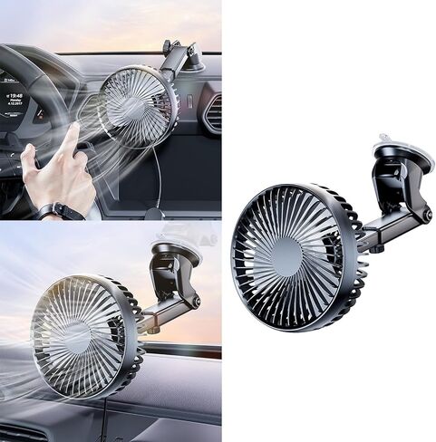 360 Degree Rotating Car Fan USB Power Dashboard Windscreen Mount Cooling Fan Interior Suction Cup Car Circulator Fan in Saudi Arabia