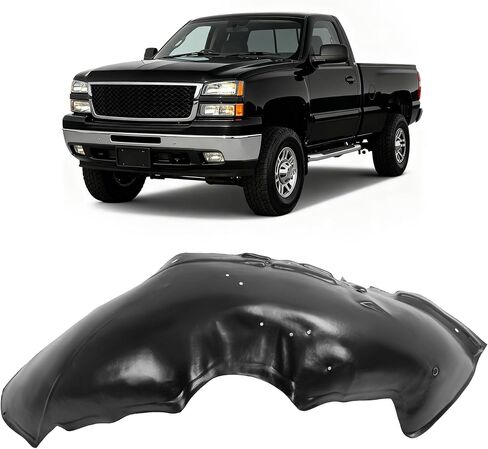 Front Right Fender Liner Passenger Side Compatible with 2001-2007 Chevy Chevrolet Silverado/GMC Sierra 2500 HD 3500 Replacement for 15268589 GM1249165 Wheel Liner Inner Panel Without foam in Saudi Arabia