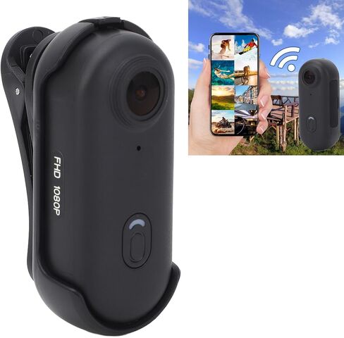 كاميرا رياضية بإبهام hyuduo 1080 بكسل، ومسجل مغناطيسي بزاوية واسعة 120 درجة واتصال لاسلكي، للسفر في الهواء الطلق وصيد الأسماك وركوب الدراجات وتسلق الجبال in Kuwait