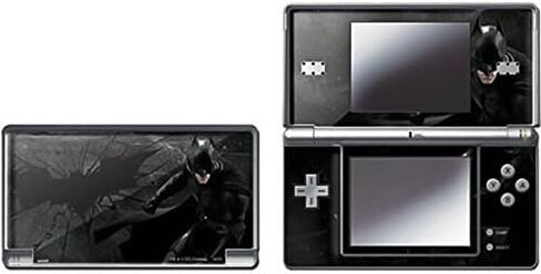 ملصق Skinit المخصص للألعاب متوافق مع DS Lite - مرخص رسميًا من Warner Bros Batman باللون الأسود in Kuwait