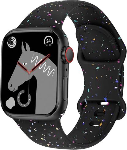 Sport Band Compatible with Kids Apple Watch Band 38mm 40mm 41mm 42mm 44mm 45mm 46mm, Soft Cute Recycled Plastic Silicone Strap for iWatch Series 10 9 8 7 6 5 4 3 SE SE2 SE3 for Boys Girls in Kuwait