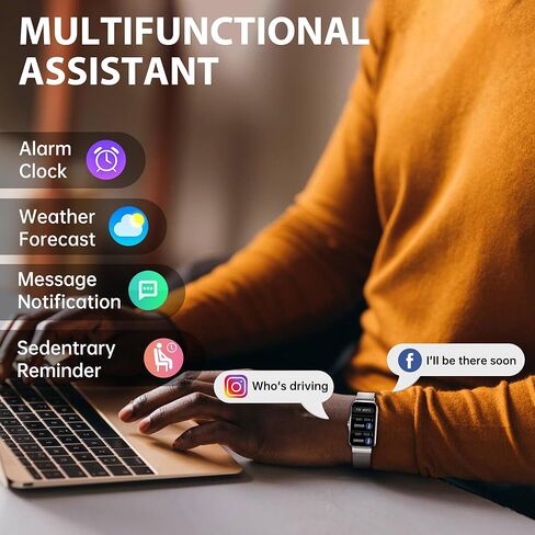 جهاز تتبع اللياقة البدنية مع معدل ضربات القلب المستمر 24/7، مراقب الأكسجين في الدم، ساعة ذكية مع مراقب النوم، IP68 مقاوم للماء، عداد الخطوات للنساء والرجال in Kuwait