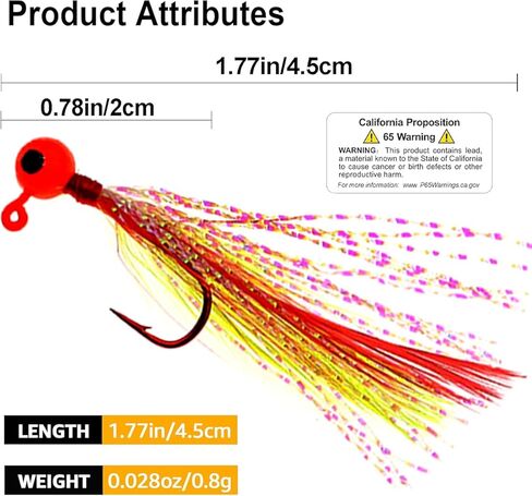 10pcs Fishing Jigs Crappie Jig Head Fishing Lures Hook Jigs Kit with Feather Fly Fishing Hand Tied Marabou Jig for Crappie Trout Walleye Panfish in Saudi Arabia