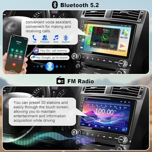 راديو ترقية ستيريو للسيارة 4G+64G لسيارة Lexus IS250 IS350 2006-2012، شاشة لمس 10.1 بوصة Android 12 ستيريو يدعم Carplay اللاسلكي/Android Auto/WiFi/GPS/Bluetooth5.2/كاميرا احتياطية/FM/SWC in Kuwait