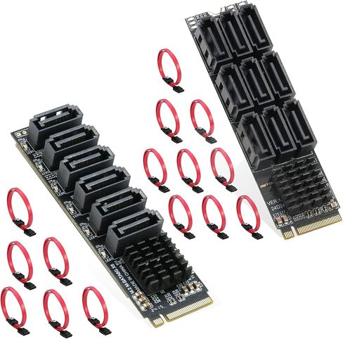 M.2 to SATA Adapter [9-Port]+M.2 to SATA 3.0 Adapter [6-Port] withCable in Saudi Arabia