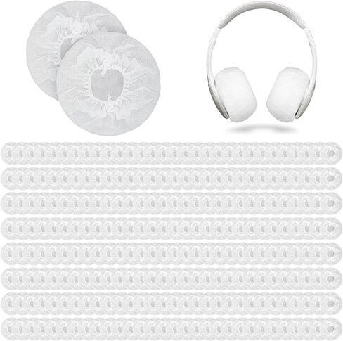500 قطعة من أغطية سماعات الرأس للاستعمال مرة واحدة من cobee، أغطية وسائد أذن غير منسوجة مقاس 11 سم/4.3 بوصة، غطاء صحي قابل للتمدد لسماعات الرأس على الأذن باللون الأبيض in Kuwait